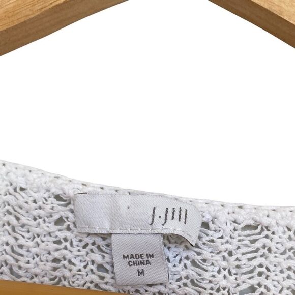 J Jill White Knit Sweater Medium - Picture 2 of 4
